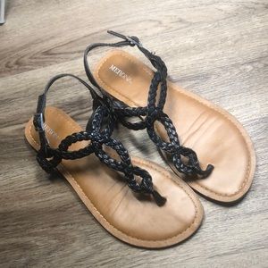 Merona Black Stappy Sandals